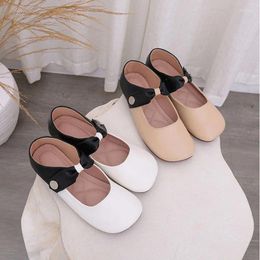 Casual Shoes Preppy Mixed Colours Bow-knot Mary Janes Woman Flats Shallow Hook&loop Loafers Square Toe Soft Bottom Moccasins Women 2024