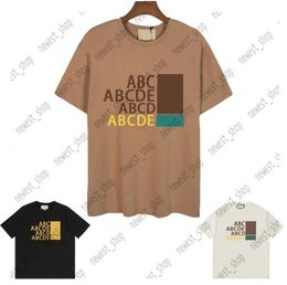 2022 summer designer Luxury Mens TShirts tshirt block letter Panelled print tshirt shirt khaki womens classic simple short sleev9371217