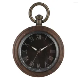 Pocket Watches Classic Ebony Quartz Watch For Male Clear Roman Numerals Nice Luminous Pointers Pendant