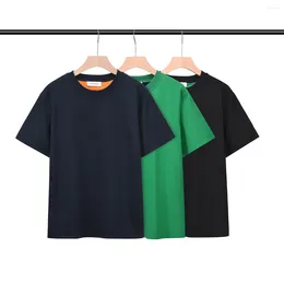 Men's T Shirts Striped Cotton Summer Round Neck Short-sleeved T-shirt Casual Trend Couple Wear