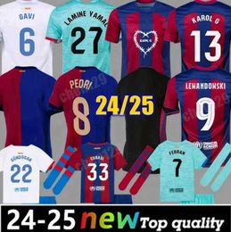 Soccer Jerseys LEWANDOWSKI 23 24 25 Soccer Jerseys Karol G Kids Kit Camiseta 2023 2024 FC Football Shirt Home Away Third Fourth Women Player Version Plus Size 4XL RAP