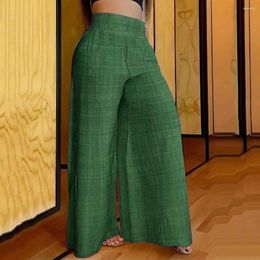 Women's Pants High Rise Women Stylish Wide Leg Lounge With Waist Elastic Band Comfortable Solid Colour For Casual