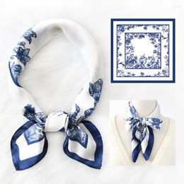 Scarves Floral Print Headscarf 70cm Small Silk Square Scarf Professional Decorative Collar