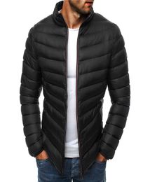 Mens Designer Light Down Jackets Parkas Winter Warm Full Zipper Coats Slim Solid Stand Collar Outwear Casual Windbreak Jackets4937341