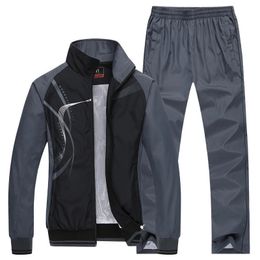 Men Sportswear Spring Autumn Tracksuit 2 Piece Sets Sports Suit JacketPant Sweatsuit Male Fashion Print Clothing Size L-5XL 240518