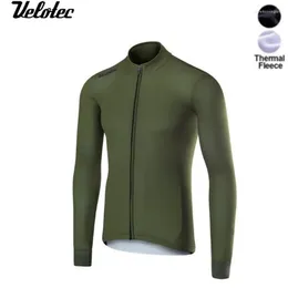 Racing Sets Velotec Winter Thermal Fleece Cycling Jacket Unisex Shirts Bicycle Wear Clothes MTB Road Bike Tops Warm Clothing