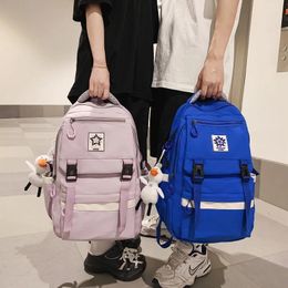 Backpack Men Cool Insert Buckle Travel Bag Fashion Schoolbag For Women Book Mochilas Unisex Large Capacity Waterproof Nylon