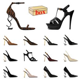 Top Fashion Heel Suede Pumps Sandals Famous Designer Women High Heels Patent Leather Platform Slides Luxury Classics Party Wedding Slingback Golden Gold Slippers