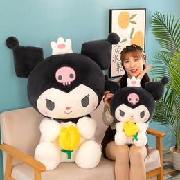 Novo fofo tulip kuromi pluxus boneca brinquedo kawaii macio de anime de anime boneca decoração de casa infantil presente shopping de cliente resgate 130