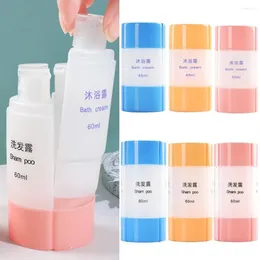 Storage Bottles Squeeze Flip-top Refillable Bottle Set Portable Lotion Shampoo Makeup Kit 4 In 1 Empty Shower Gel Can Sub-Bottling