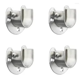 Shower Curtains Stainless Steel Closet Bracket U-Shaped Open Socket Curtain Rod End Support Sleeve Flange