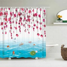 Shower Curtains 3d Bathroom Beautiful Flower Floral Printing Curtain 240X180cm Home Decoration Waterproof Fabric Bath Screen