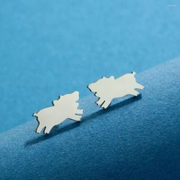 Stud Earrings Kinitial Pig Stainless Steel Farm Animal Minimalist Jewellery Cute Gifts For Men And Women