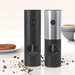 Electric Pepper Grinder Spice Grinders Automatic Mills Salt Mill Adjustable Coarseness Kitchen Accessories 240429