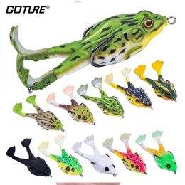 Baits Lures Goture Frog type Topwater bait silicone lightning fishing bait 8/9/10cm double propeller soft bait fishing artificial follicle deviceQ240517