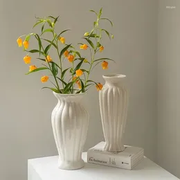 Vases 2024 Vase Ornaments Living Room Flower Arrangements Ceramic White Retro And High-end Feel Hydroponic Roses Fresh Flowers