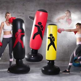 Sand Play Water Fun 1 piece of 160cm/63 inch inflatable boxing bag fitness upright boxing column roller sandbag boxing style Q240517