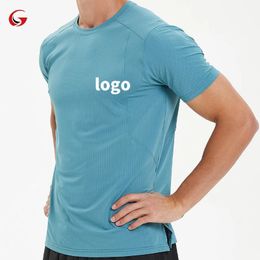 Customized gym T-shirt fitness running T-shirt mens breathable sports shirt quick drying round neck sports T-shirt unisex A79 240516