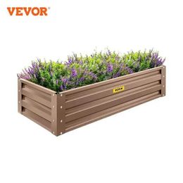 Planters Pots VEVOR Galvanised steel growth garden bed plant box with metal anti rust coating flowers used for outdoor vegetables and herbsQ240517