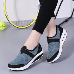 Casual Shoes 2024 Spring Women Sneakers Flat Platform Breathable Mesh Slip On Creepers Walking 7697