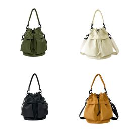 Top Designer Single Shoulder Crossbody Fashion Casual Bucket Bags Large Capacity black Nylon Handheld Drawstring Bag