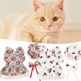 Dog Apparel Everyday Wear For Dogs Cute Hats Floral Pet Dress Set Outfits Small Cats Ideal Birthdays Special Occasions