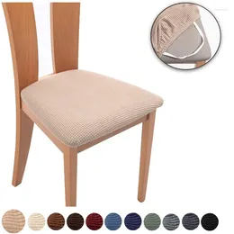 Chair Covers Jacquard Cover For Dining Room Elastic Cushion Soft Seat Protector Breathable Protective Furniture