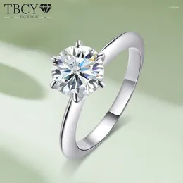 Cluster Rings TBCYD 2CT D Color VVS1 Moissanite For Women S925 Silver Lab Diamond Solitaire Engagement Wedding Band Fine Jewelry