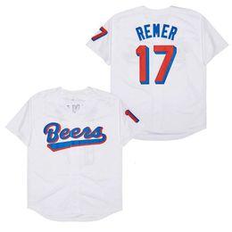 Men Baseball Jersey Beers 17 REMER 44 COOPER Jerseys Sewing Embroidery High Quality Sports Outdoor Hip-hop White 240518