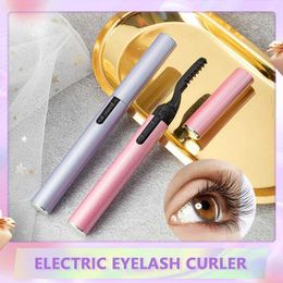 Eyelash Curler Eyelash curler portable electric heating eyelash curler used for long-lasting natural beauty tools eyelash burns Q240517