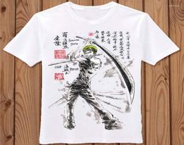 Men039s T Shirts ONE PIECE Tshirt Ink Painting Anime Sanji Luffy Roronoa Zoro Men Summer Cotton Short Sleeve Student Tees6655372