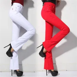 Women's Jeans Spring And Autumn Straight Flare Pant Ladies Long Pants Large Size Wide Leg OL Trousers Work Women