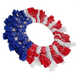 Decorative Flowers Independence Day Wreath American Pendant Patriotic House Decorations For Home Wall Hanging Wrought Iron 4th Of July