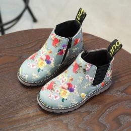 Boots Children Shoes Kids Girls Printing Autumn/Winter Baby Flat Bottom Non-Slip Fashion Flower