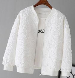 Solid Colour Ladies Short Baseball Jacket Spring Casual White Jacket Top Female Cardigan Zipper Jackets1982846