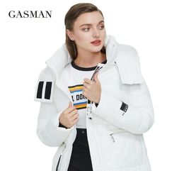 GASMAN White warm fashion long down parka Women039s winter jacket outwear women coat Female clothes hooded zipper jacket 379 204327935