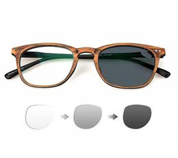 Wood Grain Male and Female Resin Sun Pochromic Reading Glasses Super Clear Presbyopic Glasses1261310