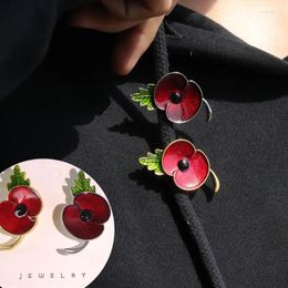 Brooches Retro Poppys Stem Flower Brooch Floral Lapel Pin Handmade Breastpin Accessory Ornament For Women Girls