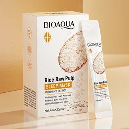 20pcs Bioaqua Rice Raw Maski do spania Maski rozjaśniające Maskę nawilżającą maskę do pielęgnacji pielęgnacji pielęgnacji pielęgnacji pielęgnacji skóry 240517