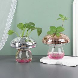 Vases Creative Mushroom Glass Vase Plant Hydroponic Art Table Crafts DIY Bottle Home Decor