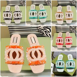 slipper designer sandals women sandale scuffs slides sandles shoes flat sliders casual floral classic women outside slider with box top quality 10A