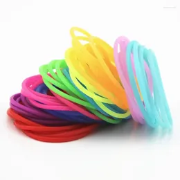 Party Decoration 24 Pieces Silicone Jelly Bracelet Glow Wristband Luminous Hair Tie For Birthday Gift Adults Women Girl