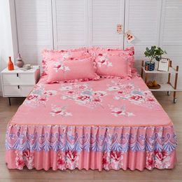 Bed Skirt 1PC Printed Bedroom Flat Sheets Cotton Comfortable Bedding Mattress Cover King Size Sheet Home Textile