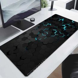 Mouse Pads Wrist Rests Geometry game XXL mouse large keyboard hexagonal desktop pad J240518