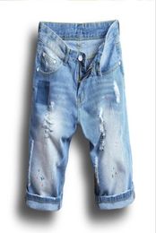 esclusivamente men039s foro rotto coreano slim pantaloni jeans pantaloni estate shorts jeans jean4398655