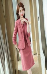Work Dresses Formal Uniform Designs Blazers Set For Women Business Wear Suits With Dress And Jackets Coat Ladies OL Styles Plus Si7943928
