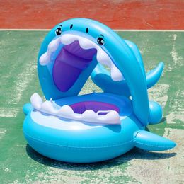 Sand Play Water Fun Shark Swimming Floating Seat Toy Inflatable Bath Vacation Baby Q240517