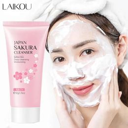LAIKOU Facial Cleanser Foam Face Wash Remove Blackhead Moisturizing Shrink Pores Deep Cleaning Oil Control Whitening Skin Care 240515