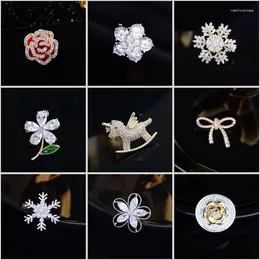 Brooches Spring Fashion Small Women Brooch Cute Rose Bow Animal Lapel Pins Creative Anti-slip Button Corsage Clothing Accessories