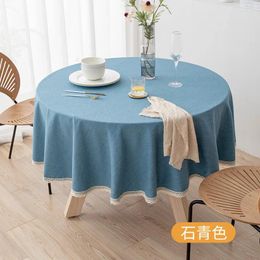 Table Cloth A296European Style Waterproof Oil-proof Anti-scalding No-wash El Restaurant Home Round Large Tablecloth